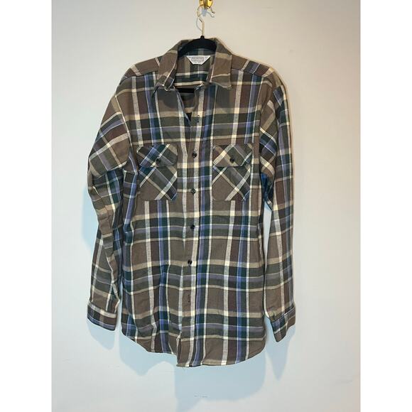 Five Brother Button Down Mens Size L Tall Plaid Flannel Heavyweight Workwear - Picture 1 of 4